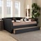 Baxton Studio Delora Dark Grey Full Size Daybed with Roll-Out Trundle Bed 158-9663 - alternate 9
